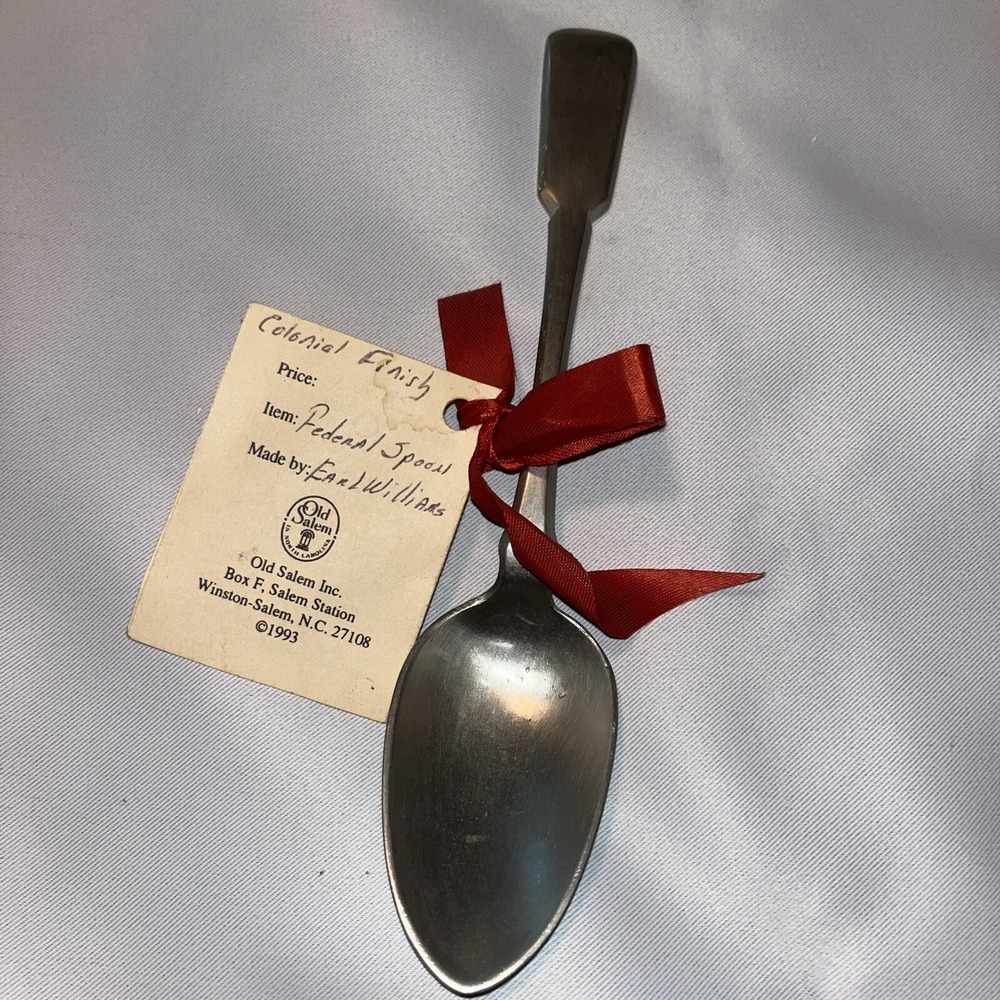 Vintage Old Salem Pewter Spoon Handmade 2000‎ Earl Williams , Federal Spoon